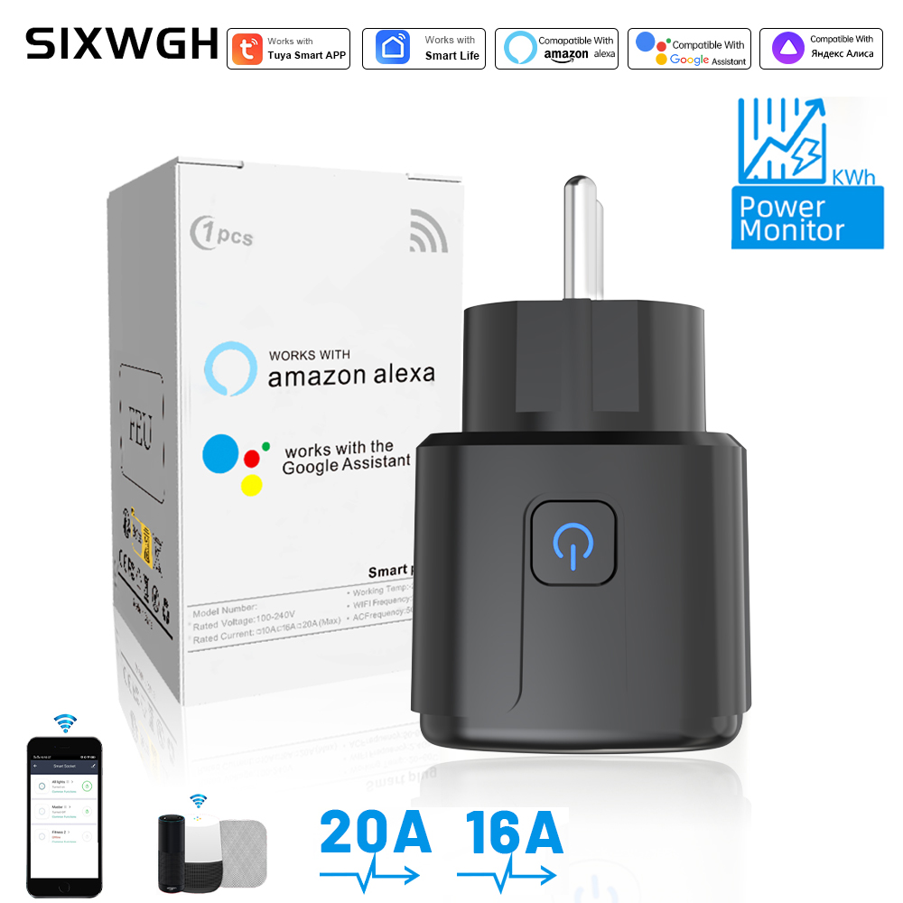 Wifi Smart Plug - Tuya Smart Socket WiFi-afstandsbediening EU-stekker met