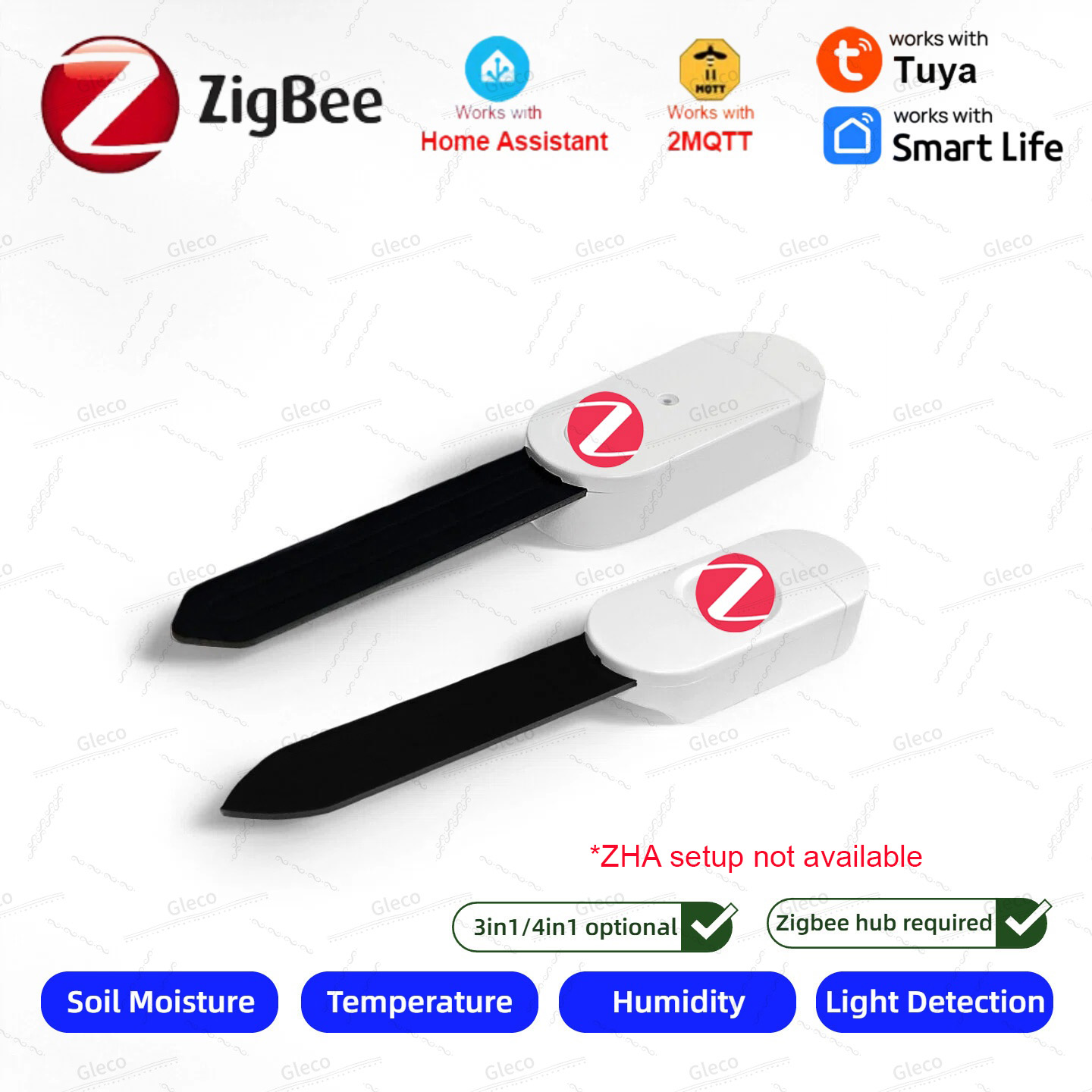 Smart Home Automation Kit - Zigbee Bodemvochtsensor Meter Temperatuur Vochtigheid Vruchtbaarheid