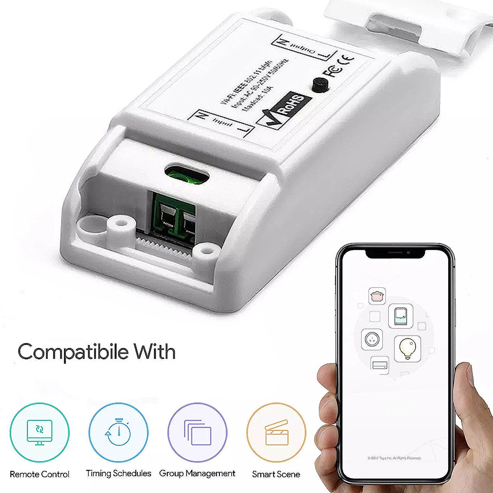 Smart Light Switch Wifi - 1 stuks WiFi Smart Switch Connector