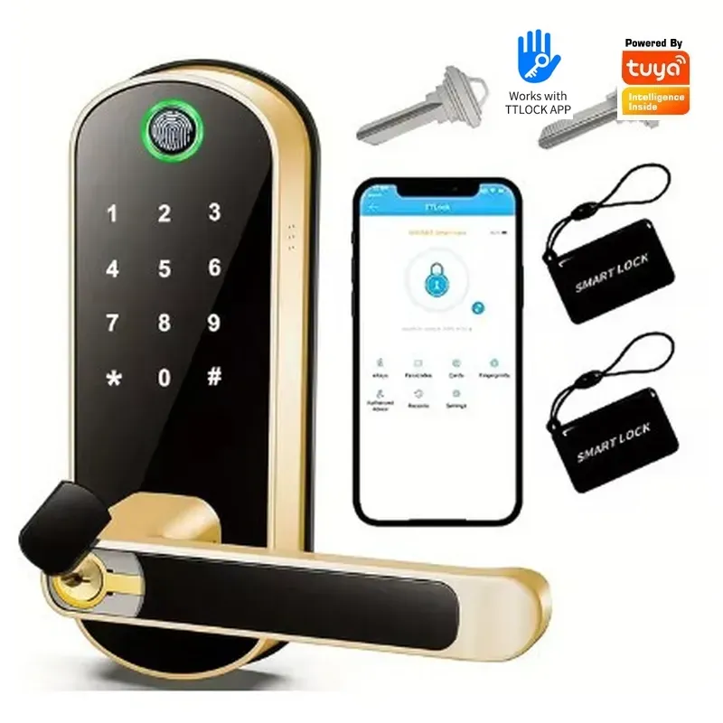 Houten deur met slim elektroni - Smart Door Lock Wifi recensie en prijs